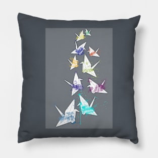 Coloured Cranes Pillow