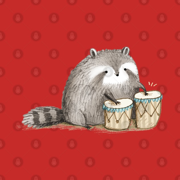 Raccoon on Bongos by Sophie Corrigan