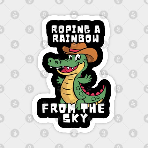 Crocodile With Cowboy Hat Magnet by Estrella Design