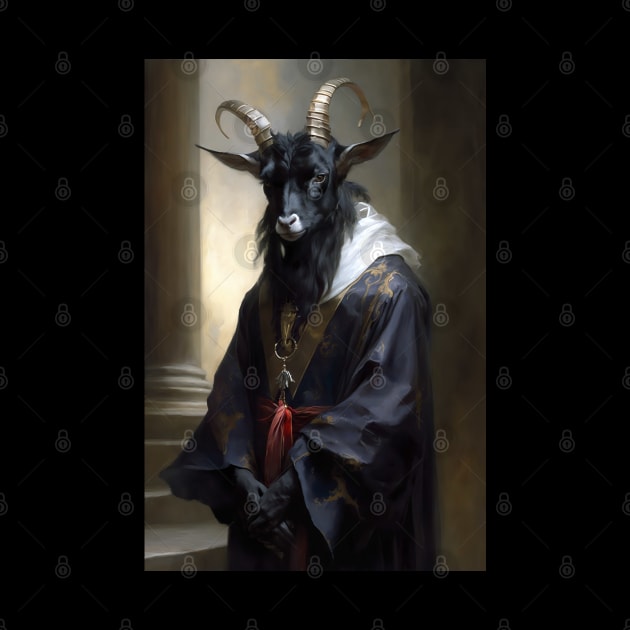 Black Goat Classic Portrait by YeCurisoityShoppe