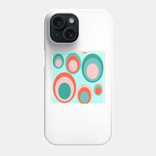 Turcois Pattern with oval circles in retrostyle Phone Case