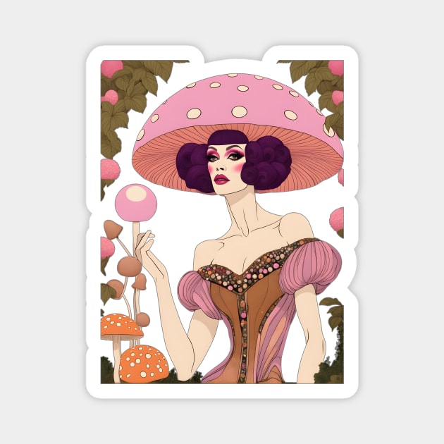 Mushroom Queen Magnet by FabrizioX