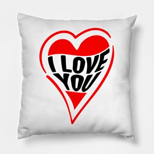 I Love You Shape Red Pillow