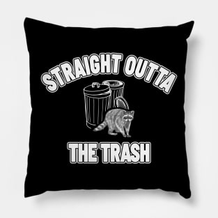 Straight Outta The Trash - Vintage Raccoon NYS Pillow