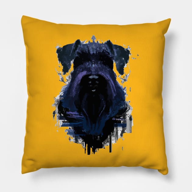 Giant Schnauzer Minimal Stencil Artwork Pillow by Furrban