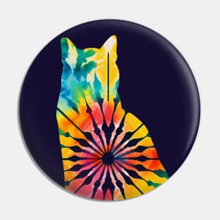 Tie Dye Cat Pin