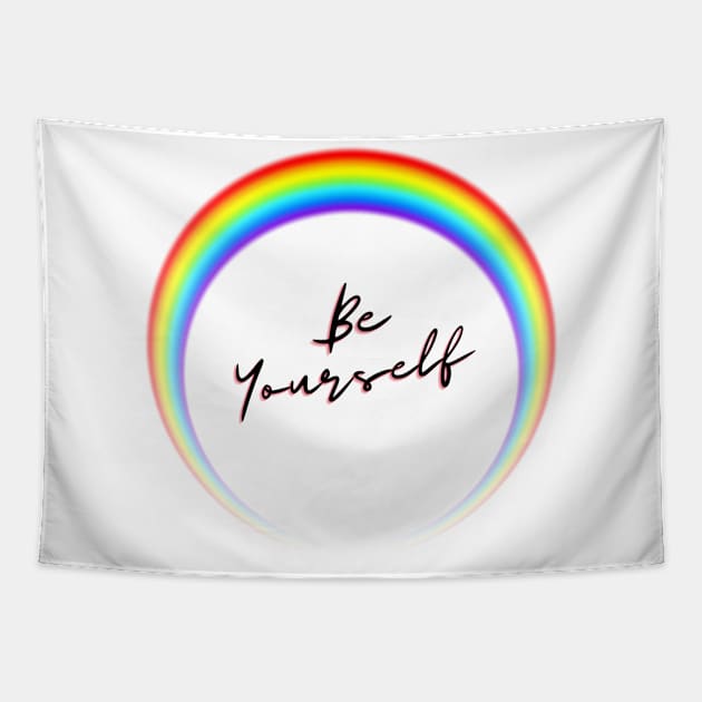 Rainbow pride love winds LGBTQ ally Tapestry by CameltStudio