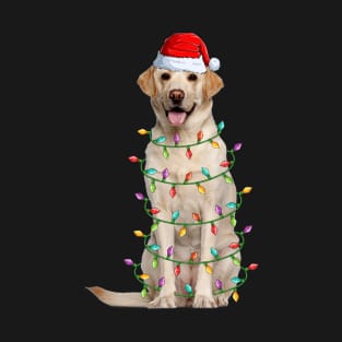 Funny Yellow Labrador Christmas Lights T-Shirt