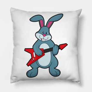 Rabbit at Music with Guitar Pillow