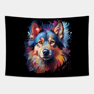 Siberian Husky Rainbow Tapestry