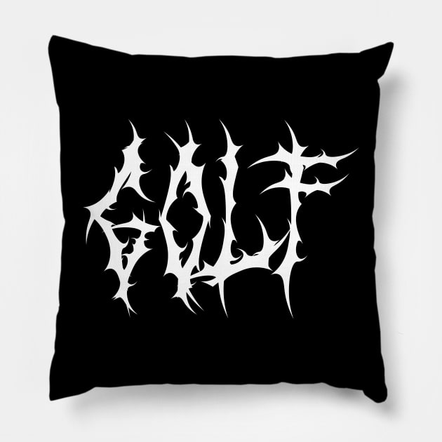 Golf Metal Face Typography Pillow by Freya Fernand3z