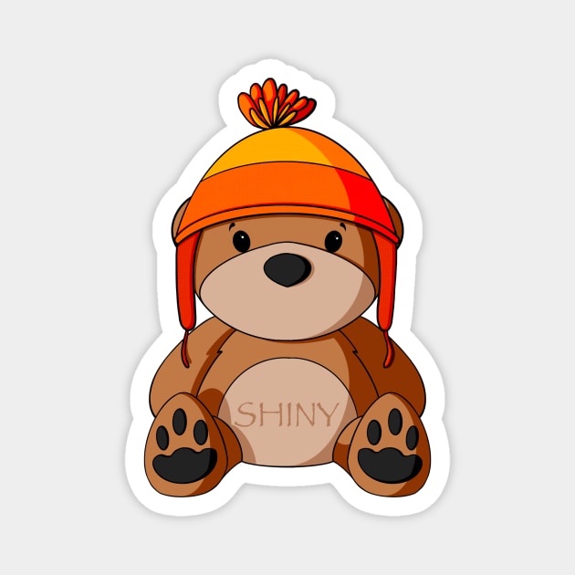 Shiny Teddy Bear Magnet by Alisha Ober Designs