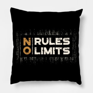 No rules no limits apparel with grunge effect Pillow