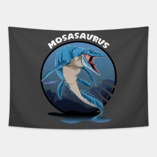 Mosasaurus Prehistoric Design With Background Tapestry