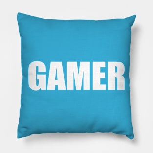 Gamer text on black and white  Design for kids and Gamers Pillow