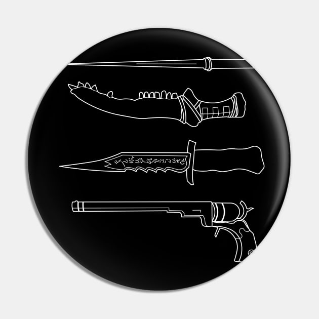 Supernatural Weapons Pin by AquaMockingbird