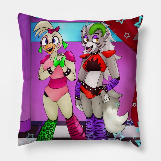 Glamrock Gals Pillow by timeblitz