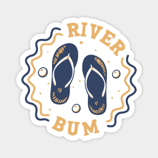 River Bum // Fun Summer Flip Flop Badge Magnet