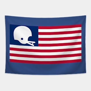 USA Flag Two-Bar Football Helmet Tapestry