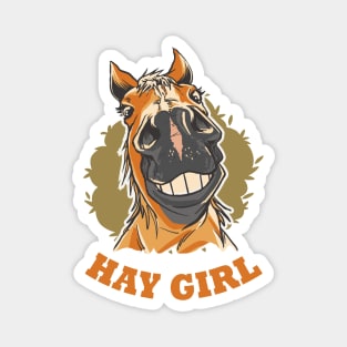 Horse Riding Horse Lover Horse Girl Hay Girl Magnet