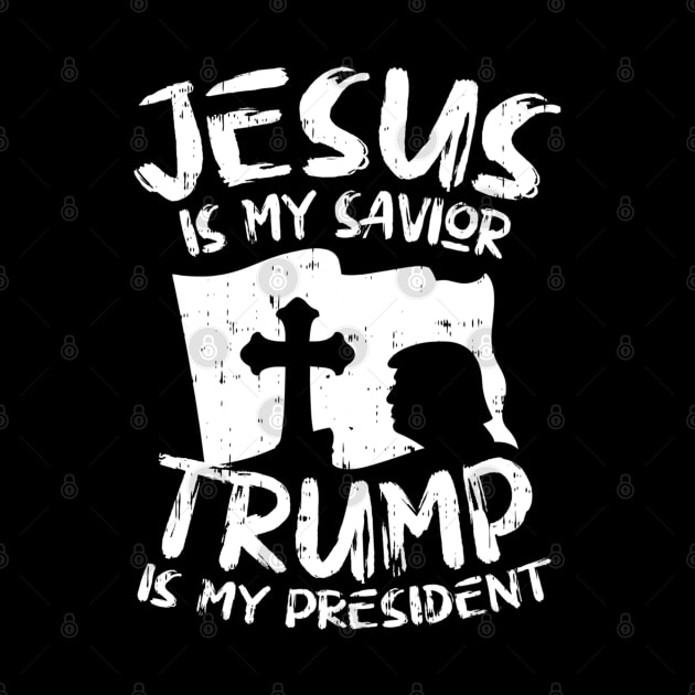 Jesus My Savior Trump President US Flag Cross Christian 2020 by cedricchungerxc