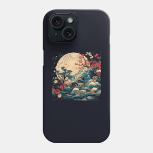 Asian forest with moon Phone Case