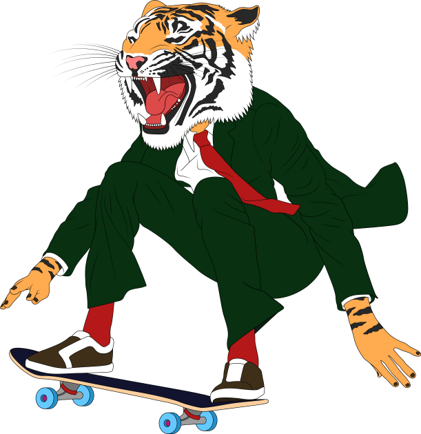 Skate Tiger Kids T-Shirt by Woah_Jonny