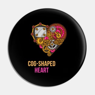 Cog-Shaped Heart Pin