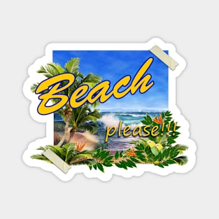 retro beach plase Magnet