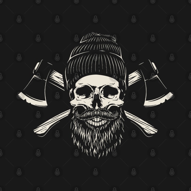 Bearded Lumberjack Skull by monolusi