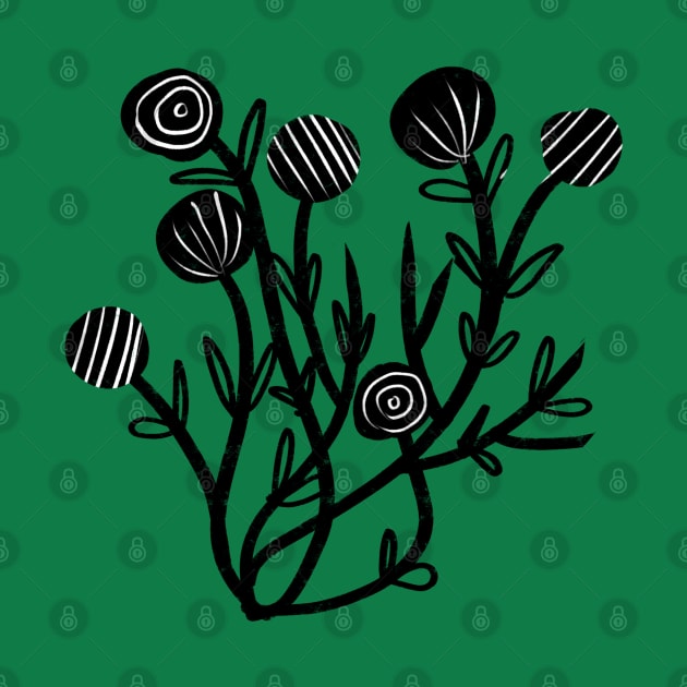 Lino-cut Bush by bruxamagica