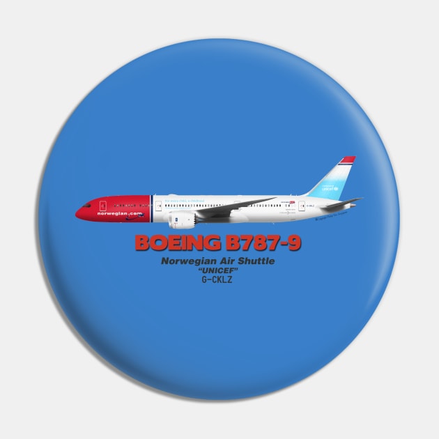 Boeing B787-9 - Norwegian Air Shuttle "UNICEF" Pin by TheArtofFlying