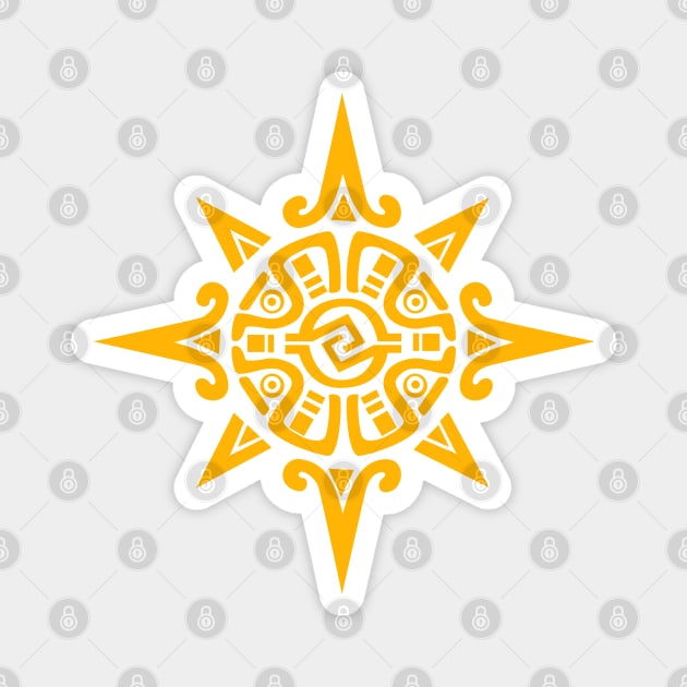 Aztec Sun Symbol - Yellow Magnet by Everyday Inspiration