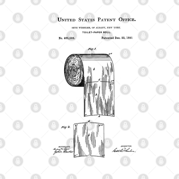 Toilet Paper Patent Black by Luve