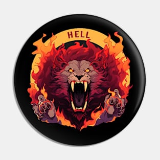 lion from hell Pin