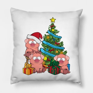 Christmas Tree Pig Lover Farm Animals Kids Swine Pig Pillow