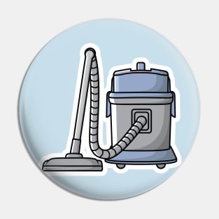 Vacuum Cleaner Machine Sticker vector illustration. Cleaning service object icon concept. Home cleaner equipment sticker design vector with shadow. Pin