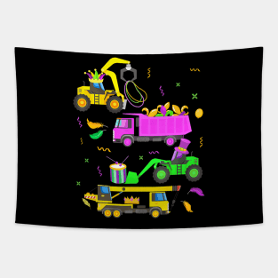 Construction Vehicle Mardi Gras For Toddler Boys Kids Youth Tapestry