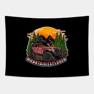 Mountain Explorer Pink Jeep Wrangler Rubicon Tapestry