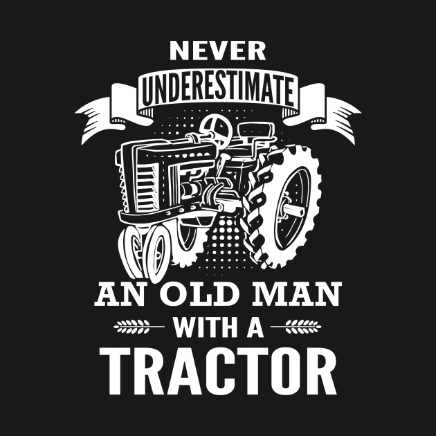 Old Man Tractor by PinkInkArt