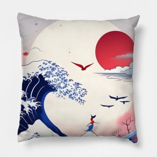 Sea japanese culture Pillow