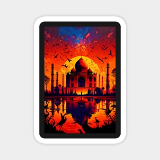 Sunlit Taj Mahal View Magnet