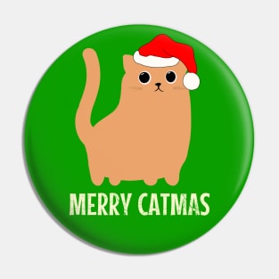 Merry Catmas Cute Cat Christmas Pin