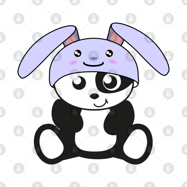 Panda, sweet panda in rabbit costume by IDesign23