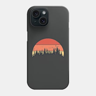 Camping Gift, Nature Lover, Sunset Retro Phone Case