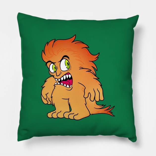 Fluffy Hair Monster Pillow by Get A Klu Comics