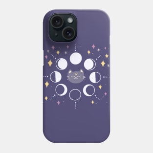 Moon Phases Cat Phone Case