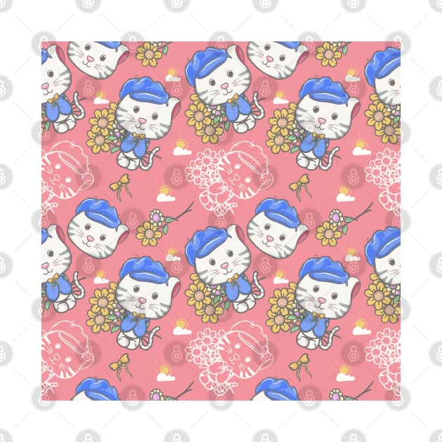 Cute Cat Seamless Patterns by labatchino