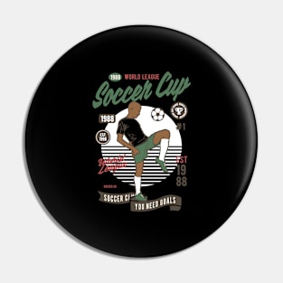 Soccer Cup, Vintage Retro Classic Pin