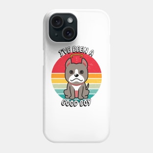 Cute grey dog is a good boy Phone Case